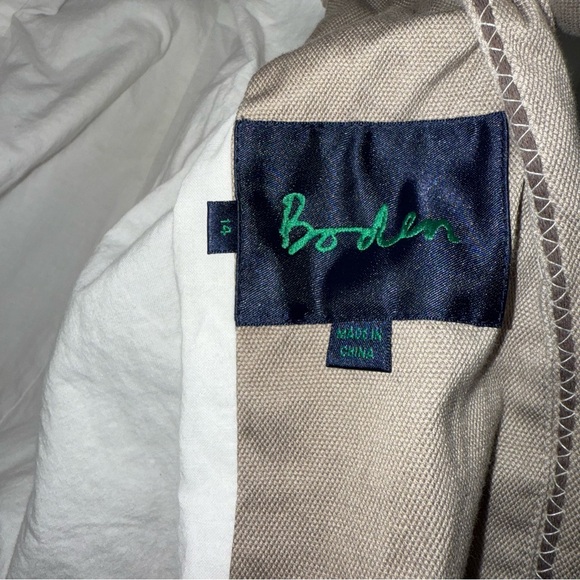 Boden Cotton Trench Coat Women’s Size 14 Cream And Taupe - Picture 3 of 7